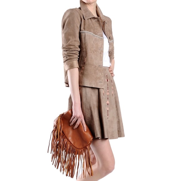 NWT 100% Goat Suede Skirt by George J. Love, size M - Picture 2 of 7